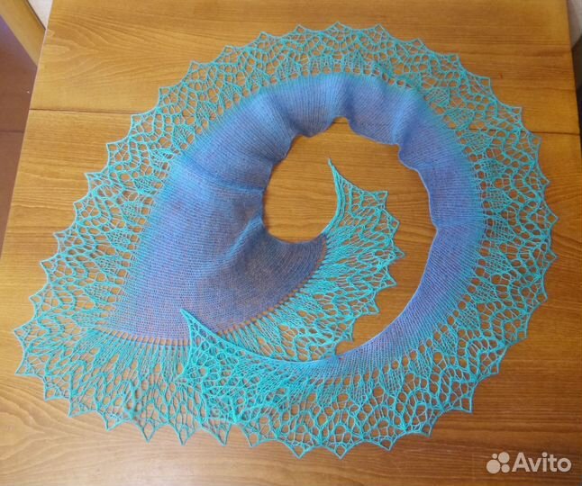 Шаль фишю паутинка, 100% шерсть ручная работа