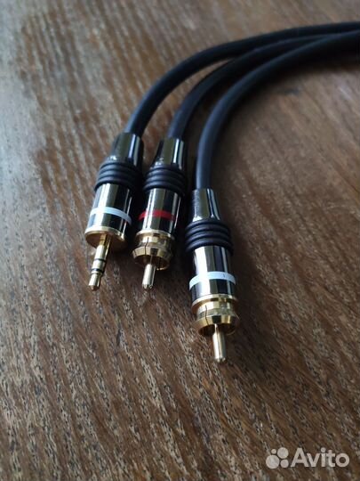 Аудио адаптер 3,5 мм штекер к 2 RCA стерео черный