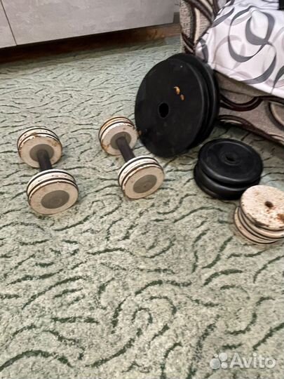 Скамья для жима со стойками и штангой бу