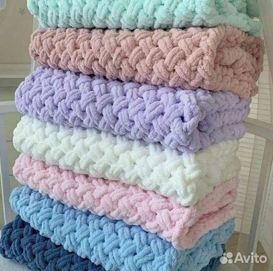 Плед вязаный ручная работа