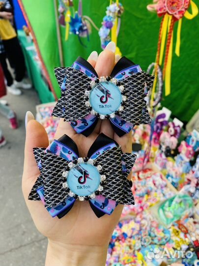 Резинки бантики для волос likee tik tok