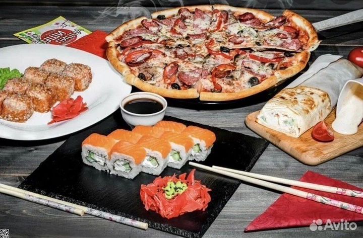 Пиццepия с дocтaвkoй cyши и пиццы
