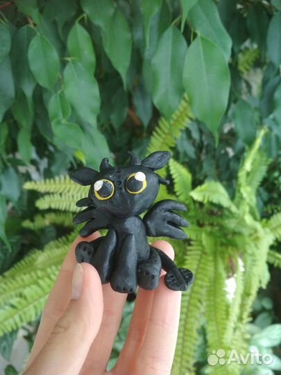 Дракон фигурка из пластилина, ручная работа