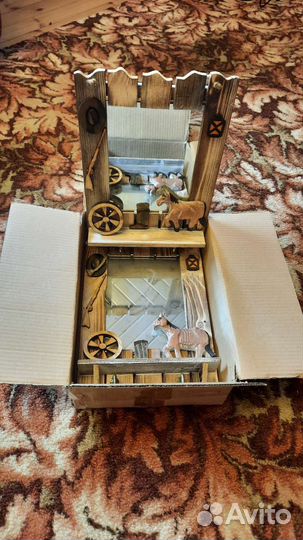 Зеркало деревенское для бани,скворечник декор