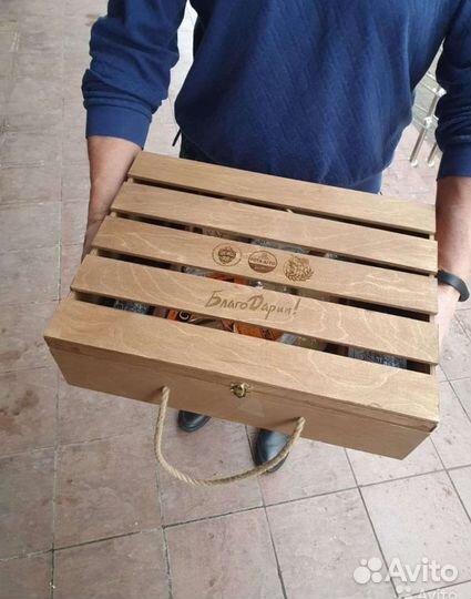 Ящик деревянный подарочный под заказ оптом