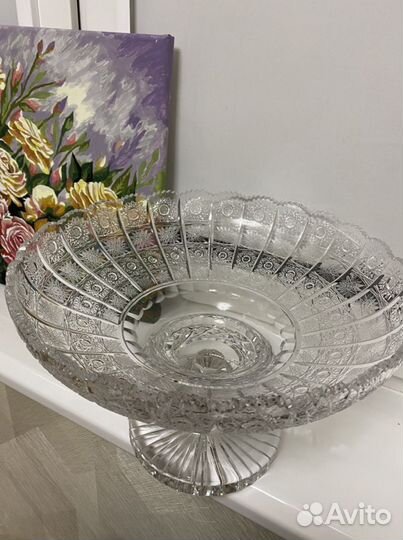 Ваза для фруктов хрусталь 34