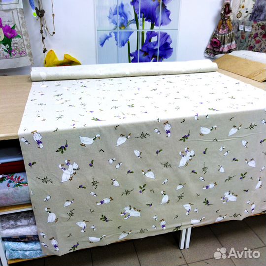 Ткань лён жаккард для скатертей, штор, салфеток