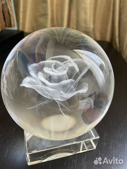 Шар хрустальный с розой