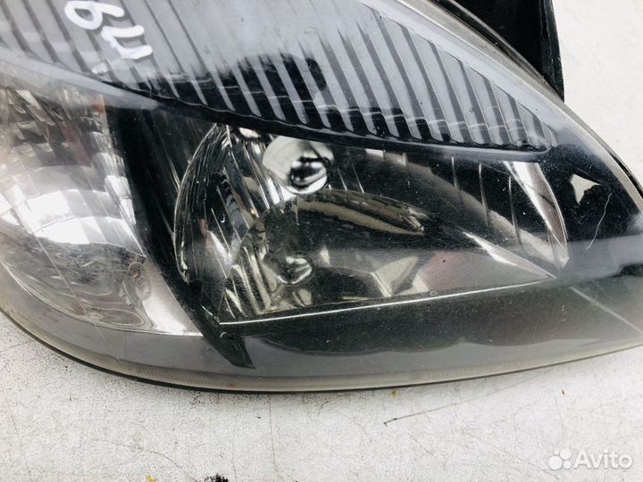 Фары комплект черный отражатель Рестайл Киа Рио 2