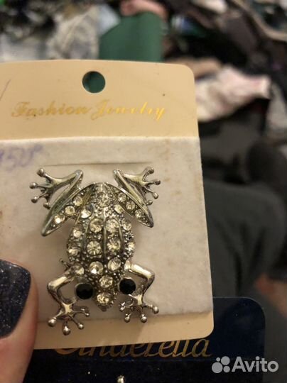 Брошь лягушка, паучок, стрекоза, муха