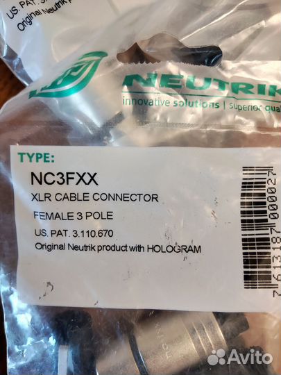 Neutrik NC3FXX разъем XLR мама
