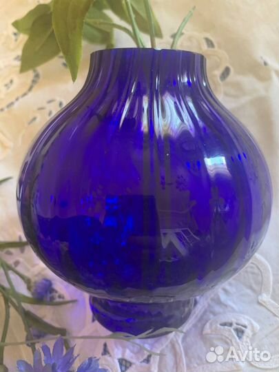 Вазы и графин цветное стекло