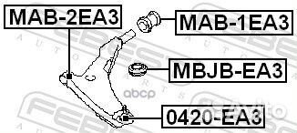 Опора шаровая Mitsubishi Galant, Eclipse 00-02