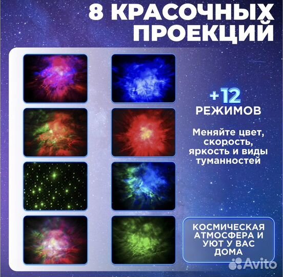 Ночник детский, светильник-проектор звёздного неба