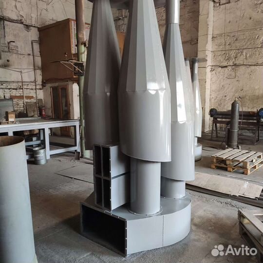 Циклоны, вентиляторы пылевые, шлюзовые затворы и д