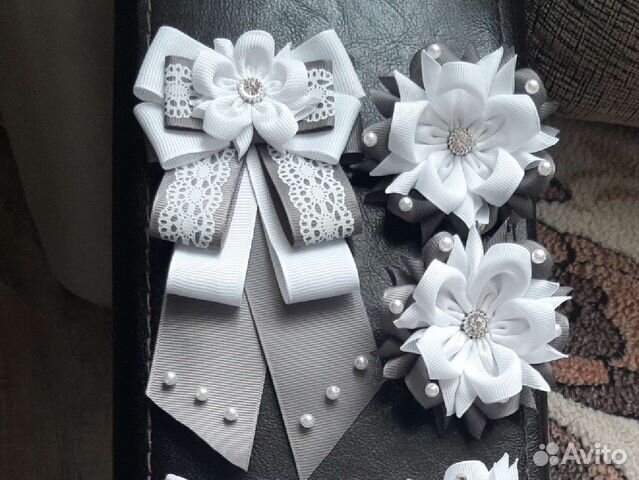 Бант-брошь-галстук и резинки для волос