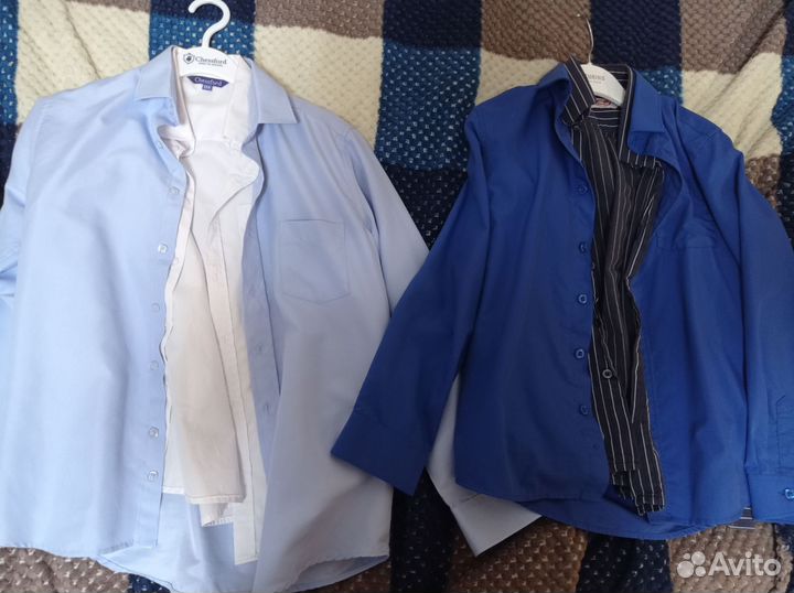 Рубашки на мальчика 134 140. 4 шт