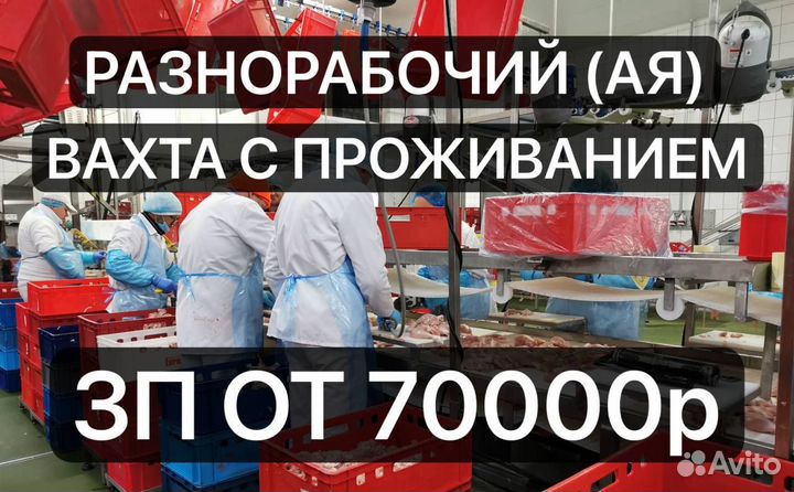 Разнорабочий на птицефабрику вахта с проживанием