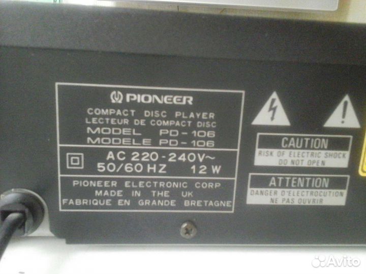 Cd проигрыватель pioneerPD 106