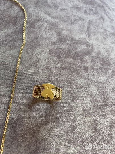 Цепочка, серьги, кольцо Tous
