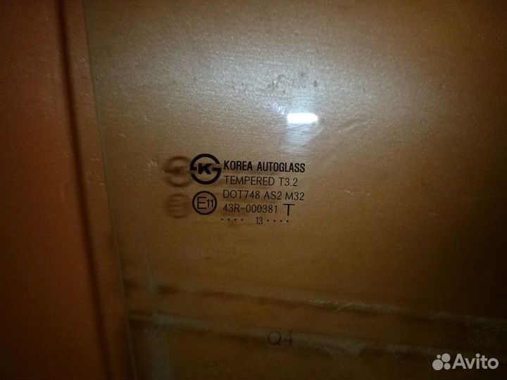 Стекло двери задней правой KIA RIO 2011-2017