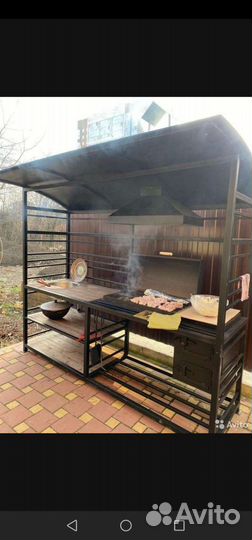 Мангал кухня с крышей