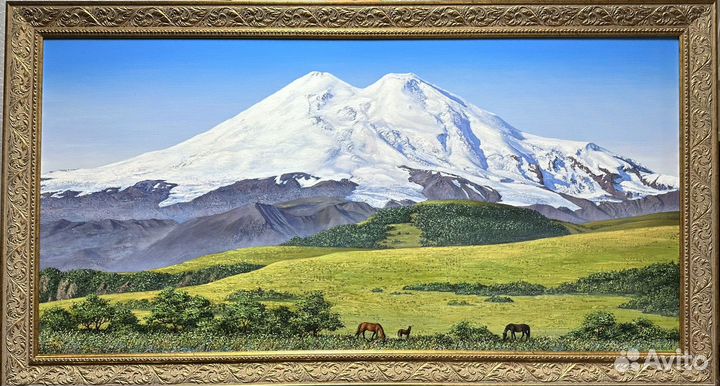 Картина Эльбрус 50х100 Абаева