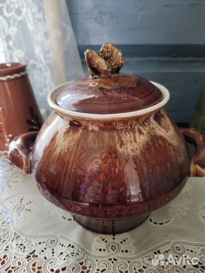 Кружка (2шт) и супница (1шт)старинные,керамика