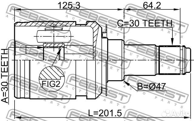 Шрус внутренний 30x47x30