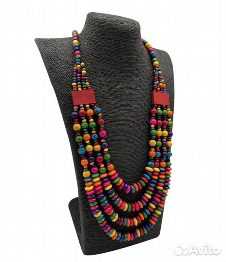 Суперские деревянные бусы колье бохо этно