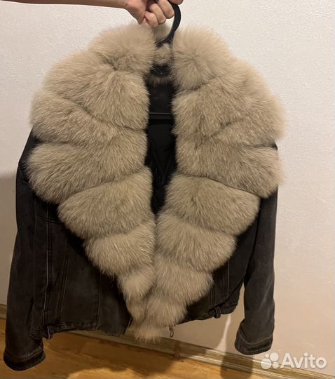 Джинсовая куртка женская с натуральным мехом