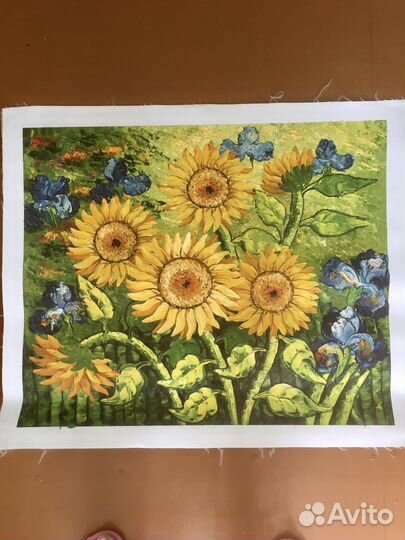 Картина Подсолнухи маслом на холсте 50 х 60 см
