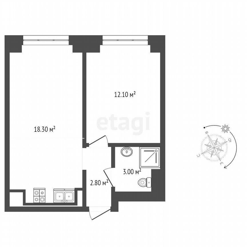 1-к. квартира, 36,2 м², 8/58 эт.