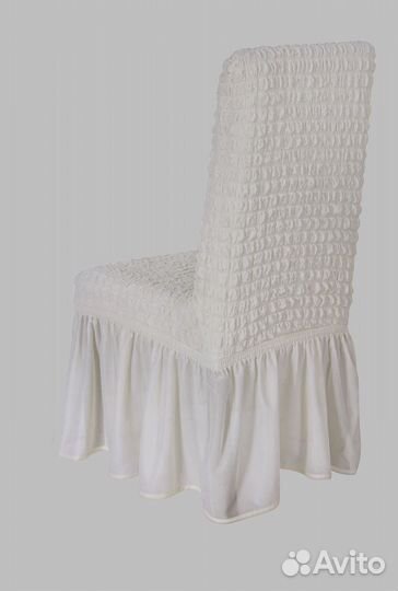 Чехлы на стулья со спинкой 4 шт набор, Кремовый