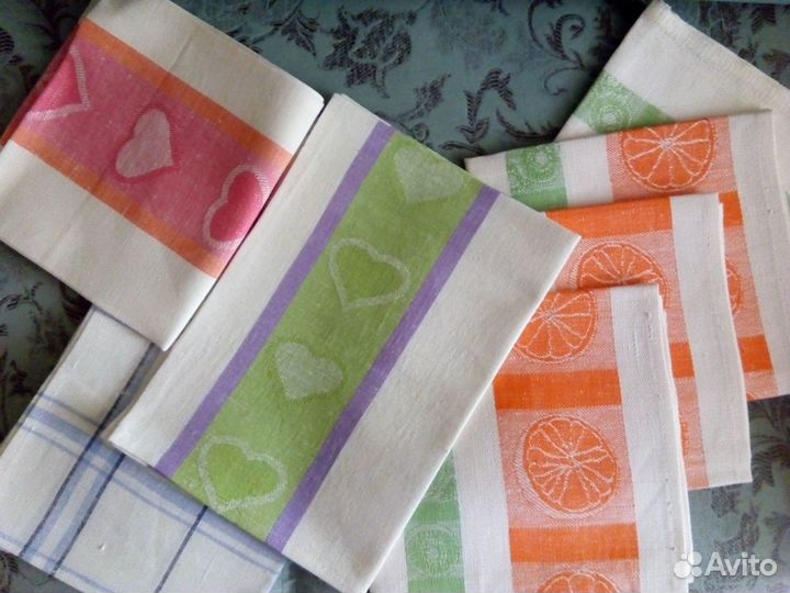 Льняные полотенца кухонные