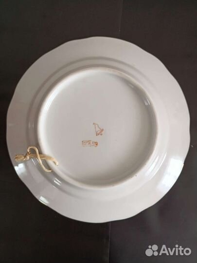 Агитационный фарфор,Дулево, тарелка, соусник