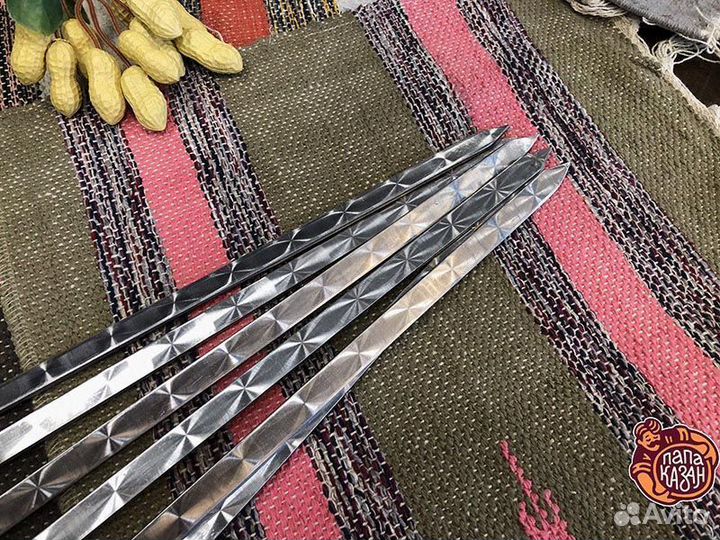 Шампур с дер. ручкой рз 35х12х3 мм