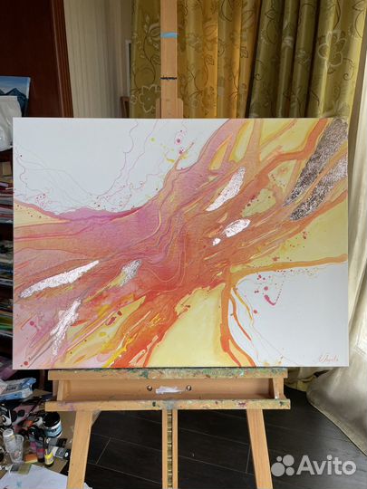 Интерьерная картина Абстракция акрил поталь