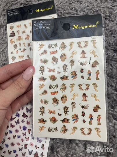 Наклейки для ногтей (бабочки, ангелы, змеи)