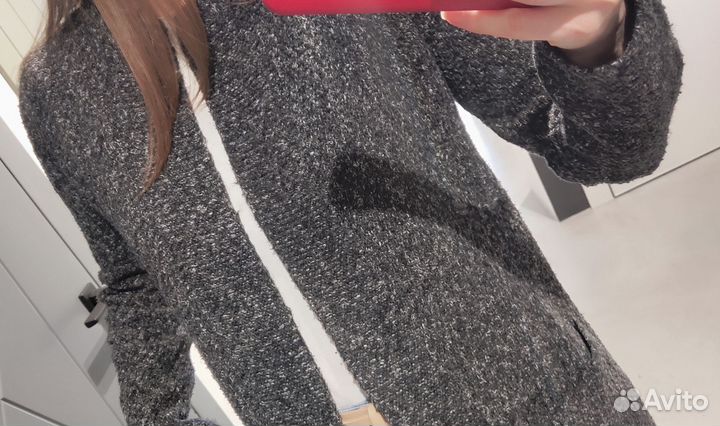 Кардиган reserved wool blend 44 S букле миланж