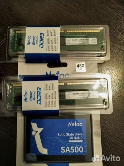 Комплект 4х8gb ddr3 и ssd netac 480gb