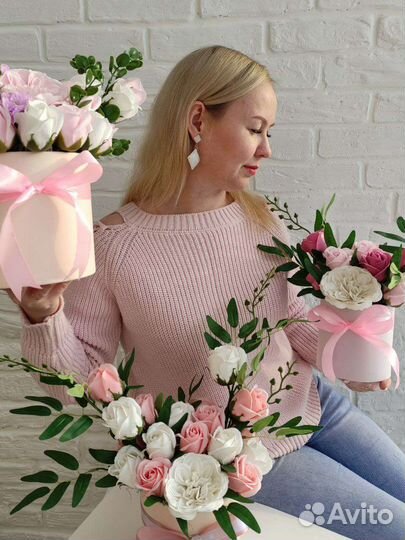 Букет из мыльных роз