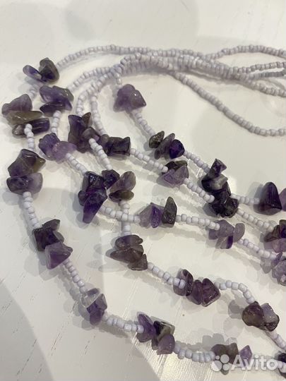 Колье/ Бусы из бисера и камней