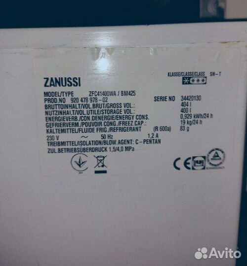 Морозильный ларь Zanussi 400L