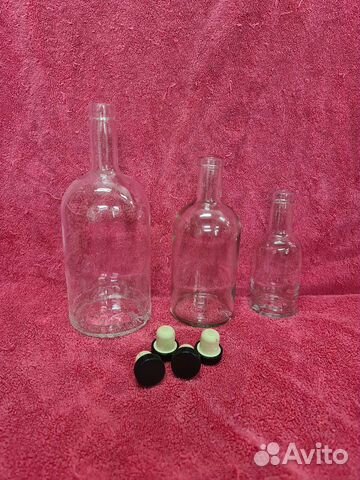 Бутылка стеклянная 0.2л,0.5л,1л