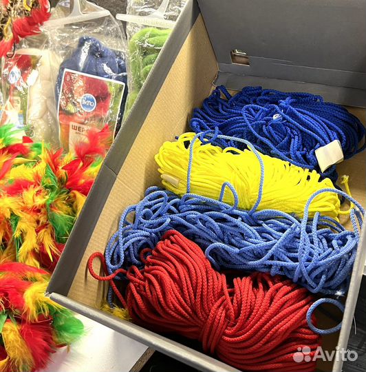 Боа из перьев шнур для плетения Перья пестрые