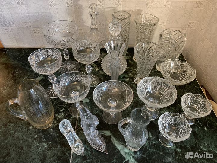 Хрусталь.Креманки. Графин. Вазы. Фужеры.Рюмки