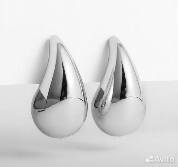 Серьги пусеты капли