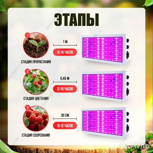 Фитолампа для растений полный спектр 600w / 1000w