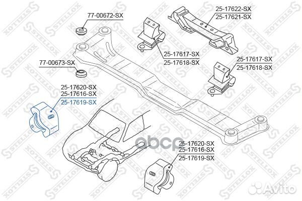 25-17619-SX подушка двигателя передняя Mitsubi